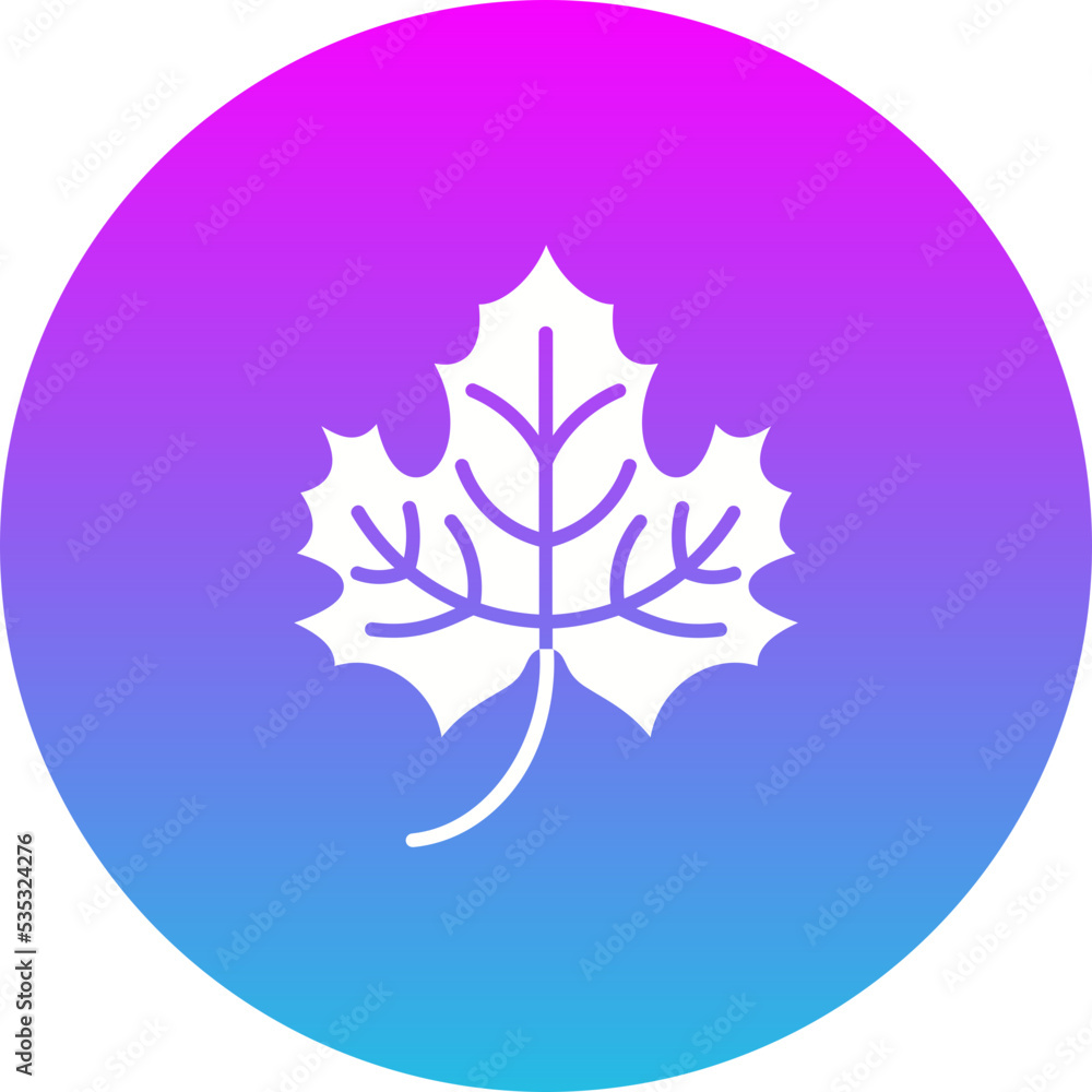 Maple Leaf Gradient Circle Glyph Inverted Icon Maple Leaf Gradient Circle Glyph Inverted Icon