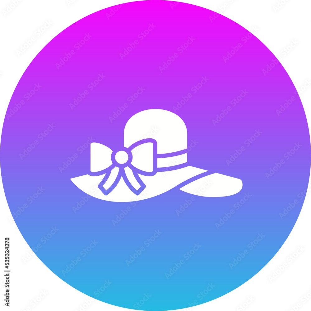 Pamela Hat Gradient Circle Glyph Inverted Icon Pamela Hat Gradient Circle Glyph Inverted Icon