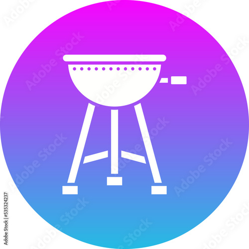 Grill Gradient Circle Glyph Inverted Icon