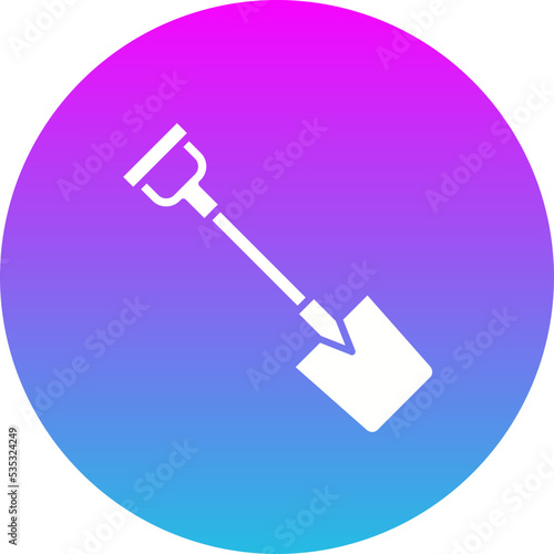 Shovel Gradient Circle Glyph Inverted Icon