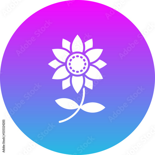 Sunflower Gradient Circle Glyph Inverted Icon
