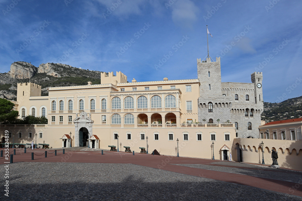 Monaco, Monaco - 02.10.2022: Prince's Palace in Principality of Monaco