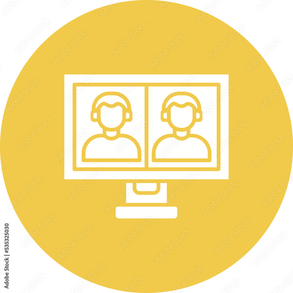 Video Call Multicolor Circle Glyph Inverted Icon Video Call Multicolor Circle Glyph Inverted Icon