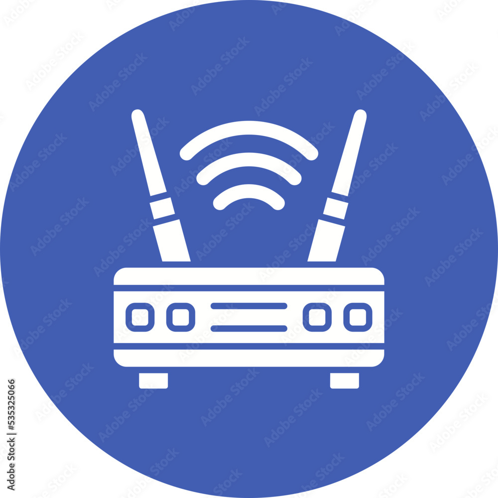 Router Multicolor Circle Glyph Inverted Icon Router Multicolor Circle Glyph Inverted Icon