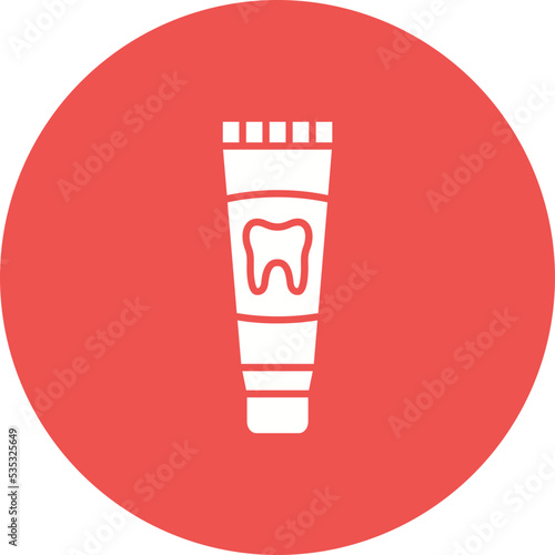 Toothpaste Multicolor Circle Glyph Inverted Icon