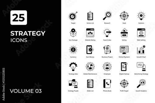 Strategy icons collection.