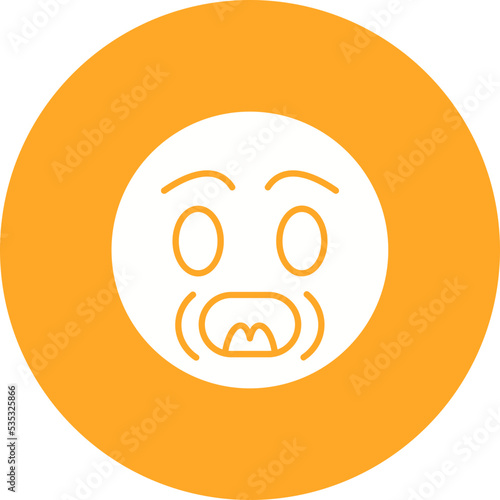 Yelling Multicolor Circle Glyph Inverted Icon