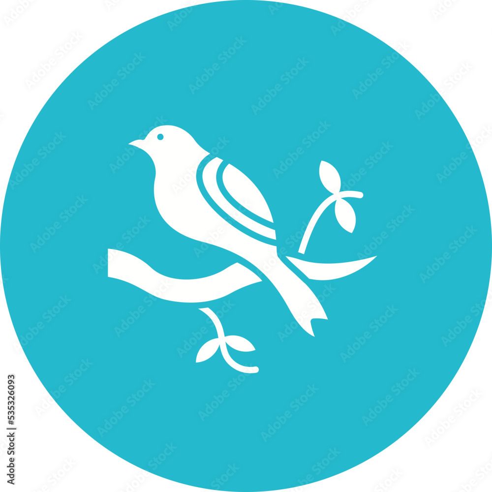 Bird Multicolor Circle Glyph Inverted Icon Bird Multicolor Circle Glyph Inverted Icon