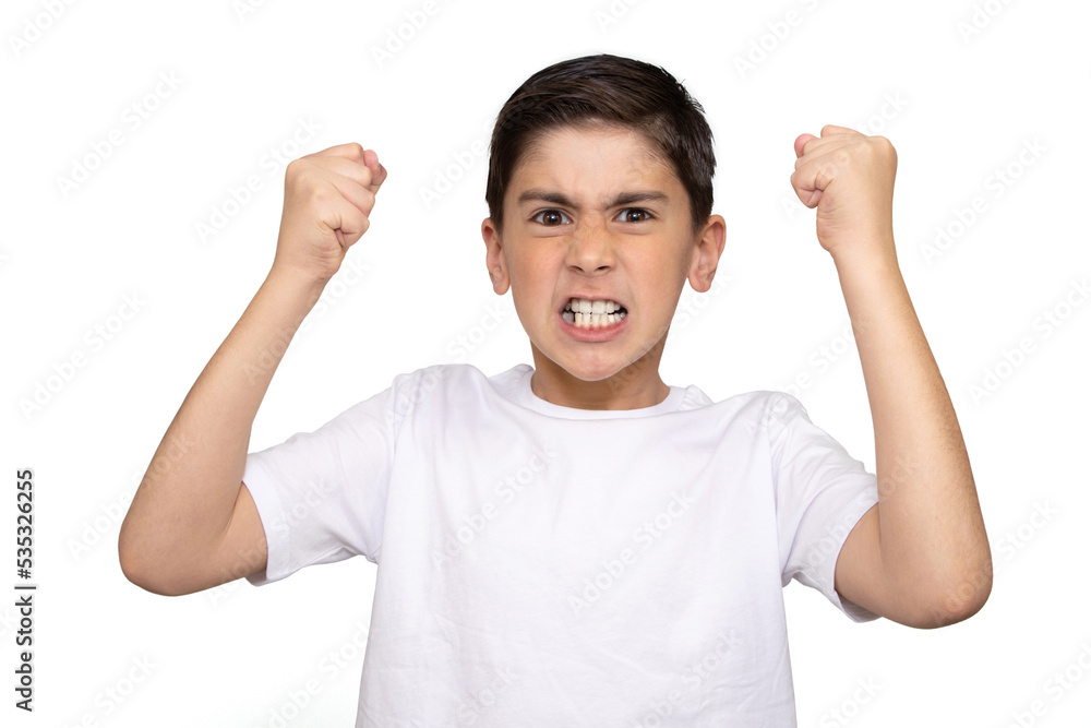 Loads of aggression in a little boy - education concept hinting behavioral problems in young children (shallow DOF) - little boy with hands clenched into fists about to punch someone Loads of aggression in a little boy - education concept hinting behavioral problems in young children (shallow DOF) - little boy with hands clenched into fists about to punch someone