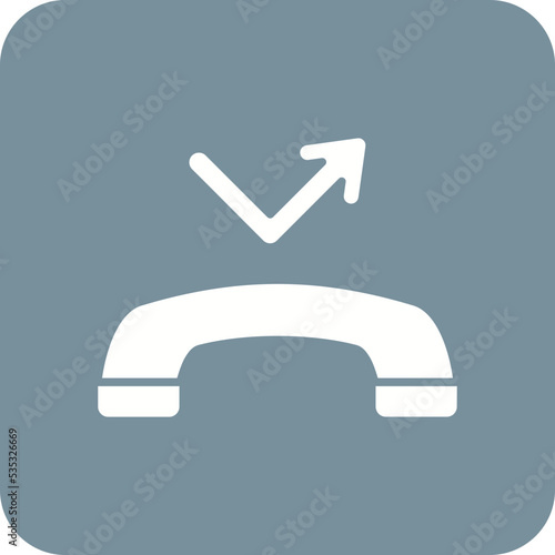 Missed Call Multicolor Round Corner Glyph Inverted Icon