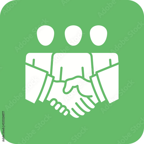 Teamwork Multicolor Round Corner Glyph Inverted Icon