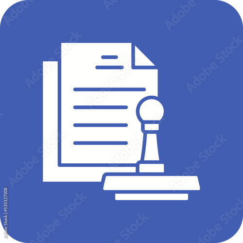 Approval Multicolor Round Corner Glyph Inverted Icon