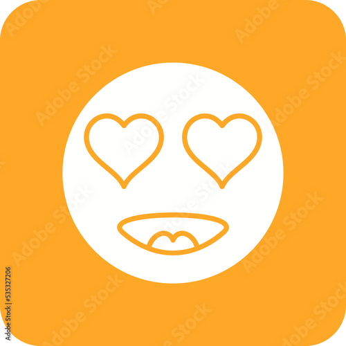 In Love Multicolor Round Corner Glyph Inverted Icon