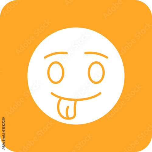 Tongue Out Multicolor Round Corner Glyph Inverted Icon