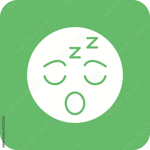 Sleepy Multicolor Round Corner Glyph Inverted Icon