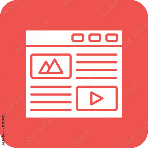 Blog Multicolor Round Corner Glyph Inverted Icon