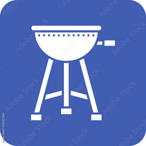 Grill Multicolor Round Corner Glyph Inverted Icon