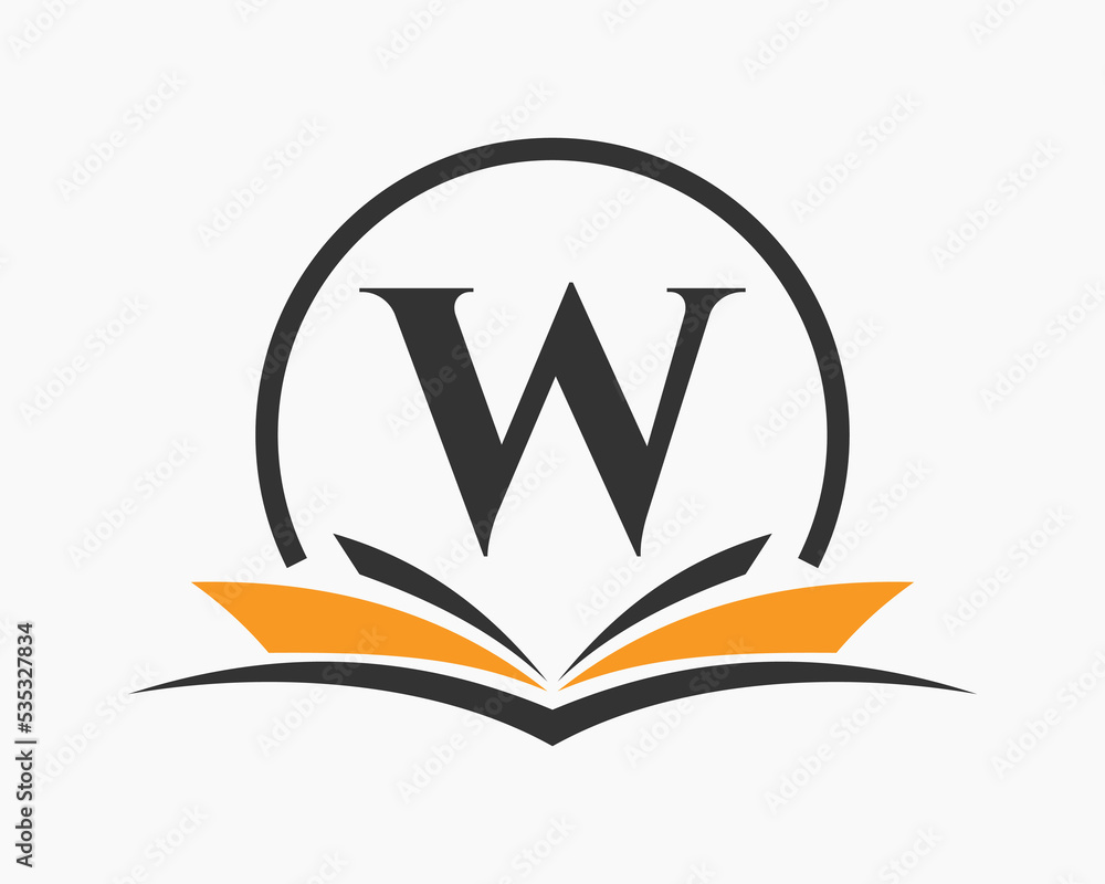 Letter W Education Logo Book Concept. Training Career Sign, University ...
