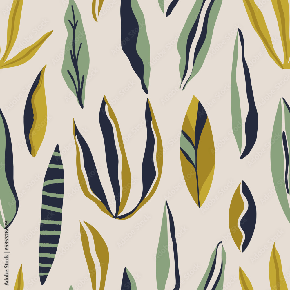 Abstract contemporary seamless pattern with hand drawn shapes, spots, dots and lines with textures. Vibrant boho print. Modern collage vector illustration