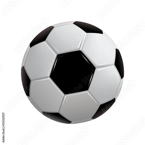 Realistic soccer ball or football ball on white background. Vector Ball isolated on white background