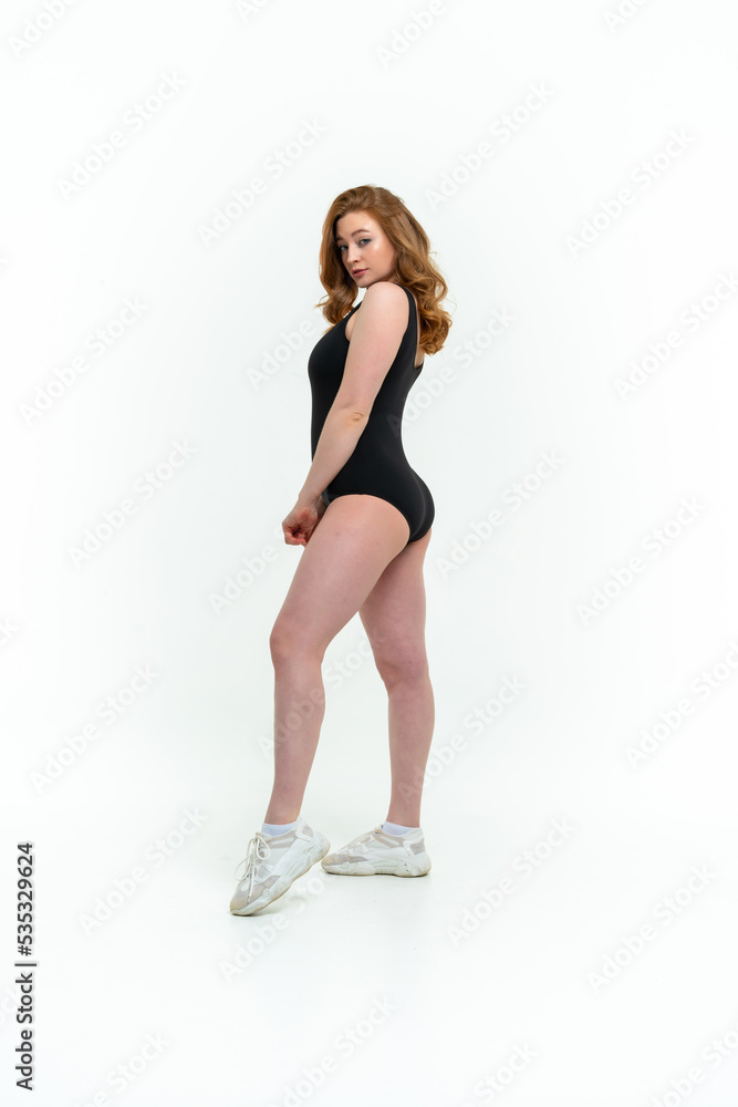 model size posing bodysuit on white background model size posing bodysuit on white background