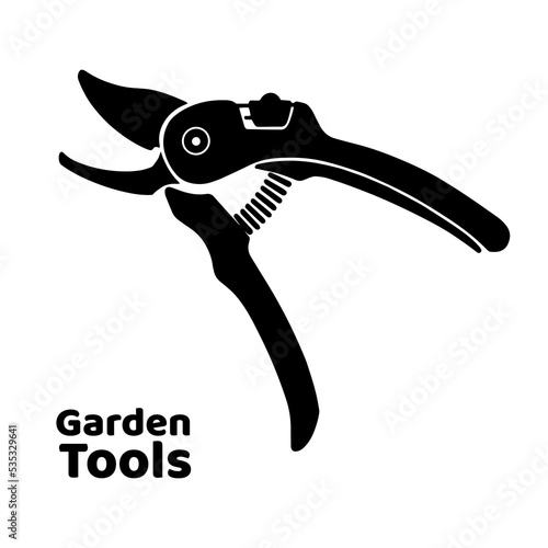 branch pruner black isolated vector flat style