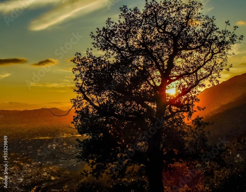 sunset in the mountains