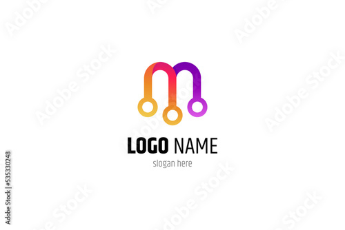 Technology Logo Letter M. Suitable for Business and Technology Logos.