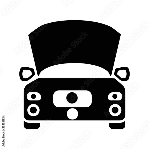 Car front bonnet part icon | Black Vector illustration |