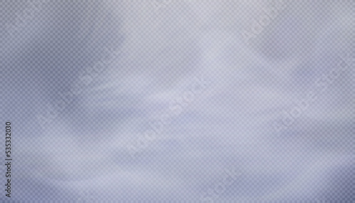 Realistic fog effect.Isolated smoke on a transparent background. Vector stream of steam.