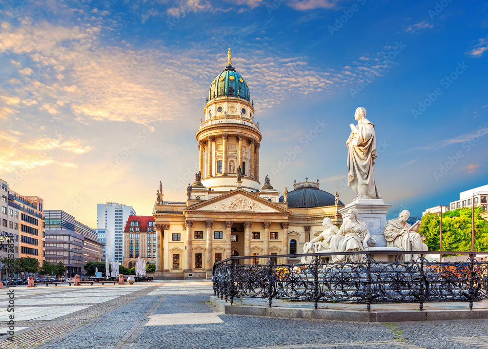 The French Reformed Church and the Schiller Monument, Berlin, Germany