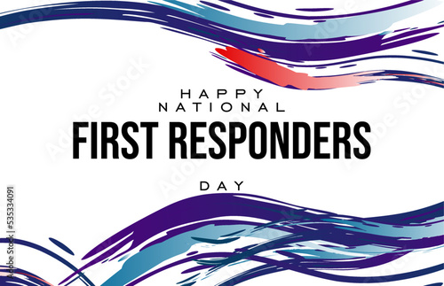 National First Responders Day. Holiday concept. Template for background, banner, card, poster, t-shirt with text inscription