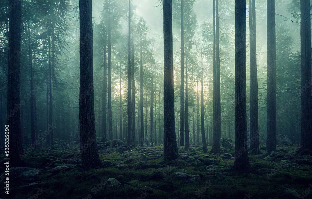 Deep in the woods illustration Deep in the woods illustration