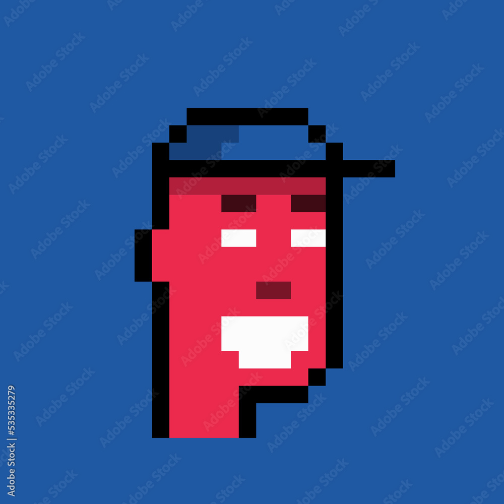 Obraz premium collection of pixel portraits with red skin 1