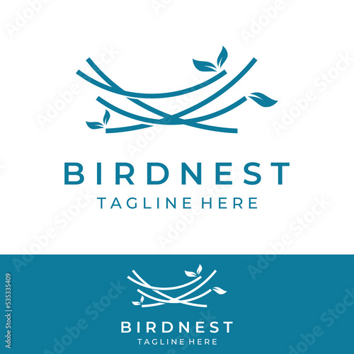 Bird's nest hipster logo creative design vector illustration template.