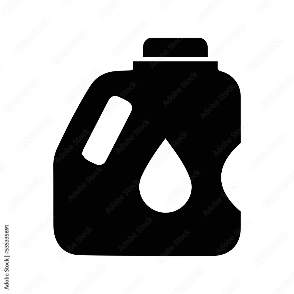 Car mobil oil bottle icon | Black Vector illustration |