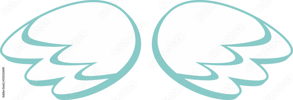 Fototapeta premium Cartoon Angel Wings vector illustration