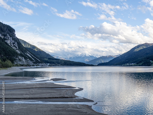  Landscape of lake Reschensee in South Tyrol  Italy