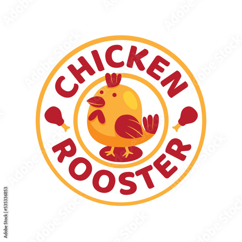 chicken rooster logo template in flat design style