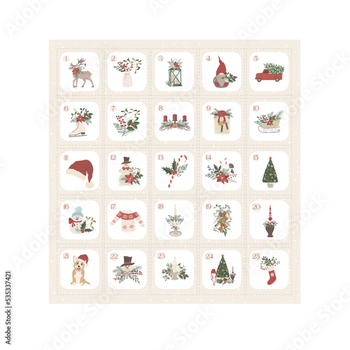 Vector Advent Calendar for Children.