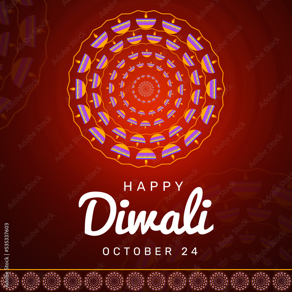 Abstract Diwali Day backdrop wallpaper with traditional shapes and