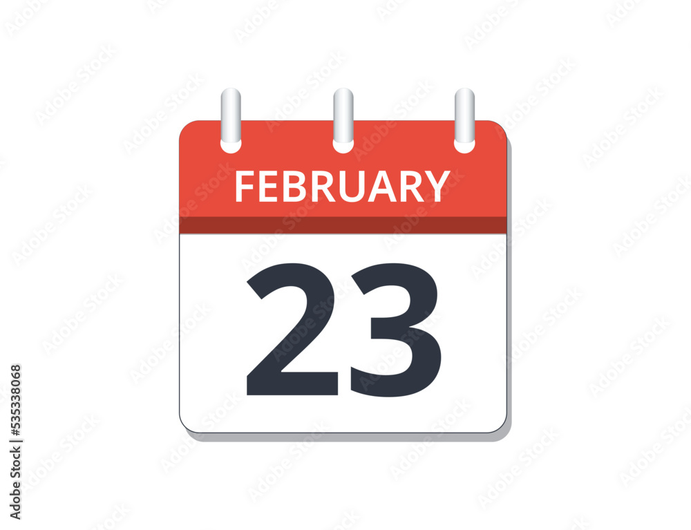 February, 23rd calendar icon vector
February, 23rd calendar icon vector