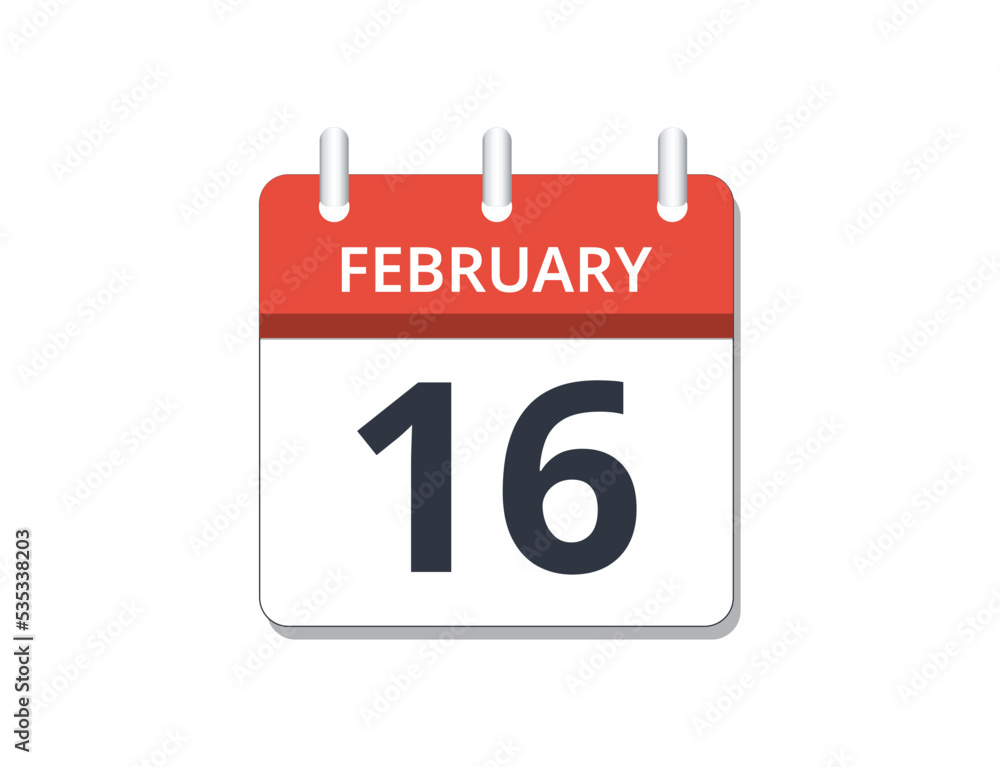 February, 16th calendar icon vector
February, 16th calendar icon vector