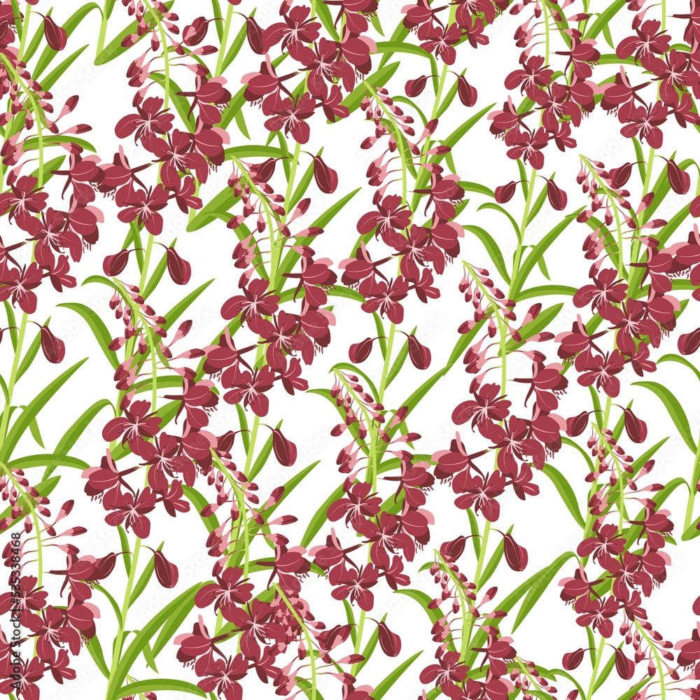 Set of seamless patterns with wild flowers