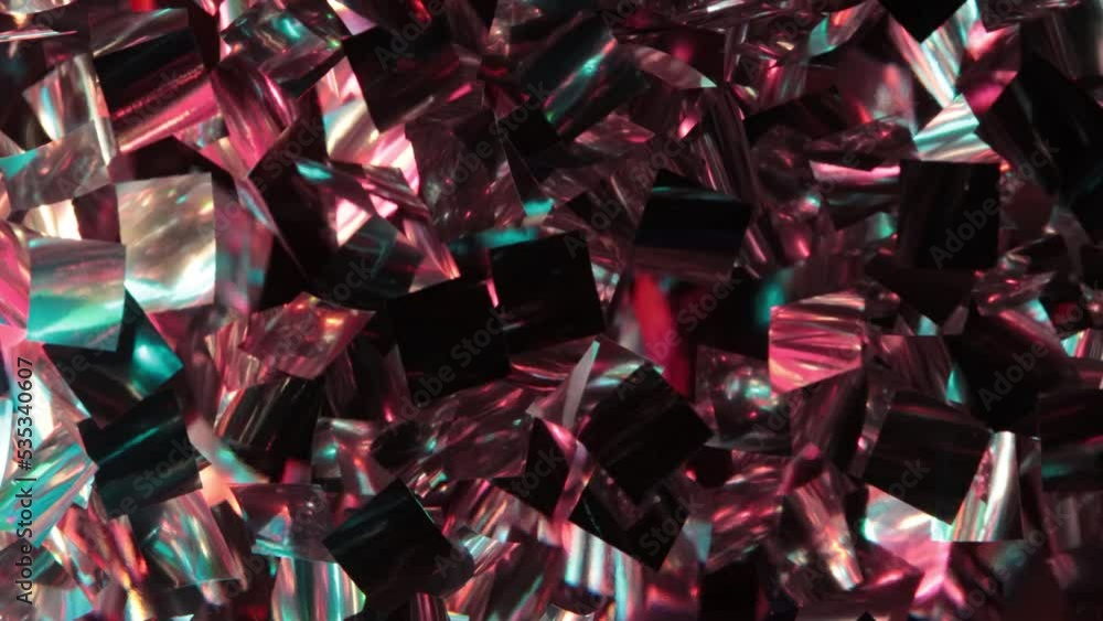 Fond paillettes multicolores qui flottent - fond noir - 4k