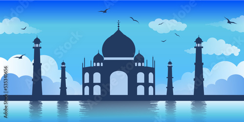 India Agra taj mahal blue sky, travel