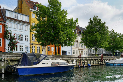 Photography Copenhagen quay seen from the perspective of the boat on the canal