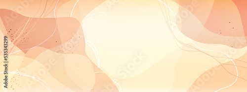 Abstract light gold soothing background with various smooth lines and shapes. Beautiful modern templates for placing text, promotions, advertising, promotions in soothing yellow-orange colors. Vector 