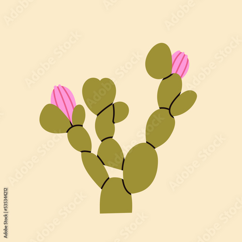 Cacti. Little cute green cactus.Flora design elements. Botanic. Wildlife, nature. Mexico element, desert. Hot weather, summer. Flat colourful vector seamless pattern, texture, background. Card making
