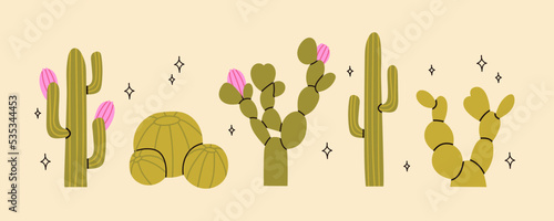 Cowboy western theme wild west concept.Hand drawn colorful vector set. Elements are isolated.Differents Ranch hats. Hand drawn colored flat vector illustration.